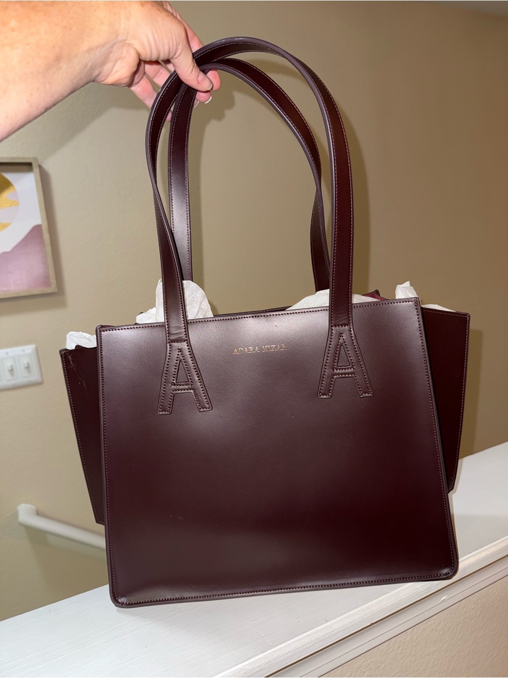 The Misha Tote by Adara Mizar 100% genuine leather made in the USA